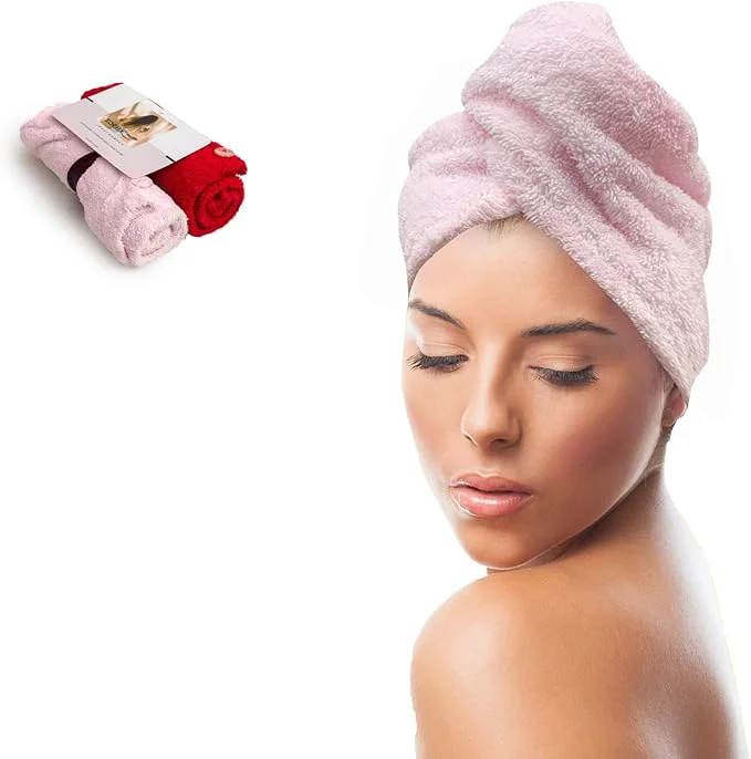 Authentic KEEPOZ Hair Towel Wrap Quick Dry Cotton Super Absorbent Turban Head Wrap Safe