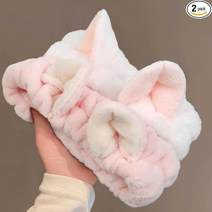 Luxury Huachi 2 Packs Cute Cat Ears Spa Headband Fine Crafted