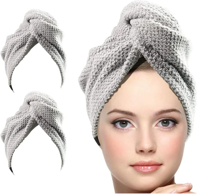 Elite KEEPOZ Hair Towel Wrap Quick Dry Cotton Super Absorbent Turban Head Wrap Fast