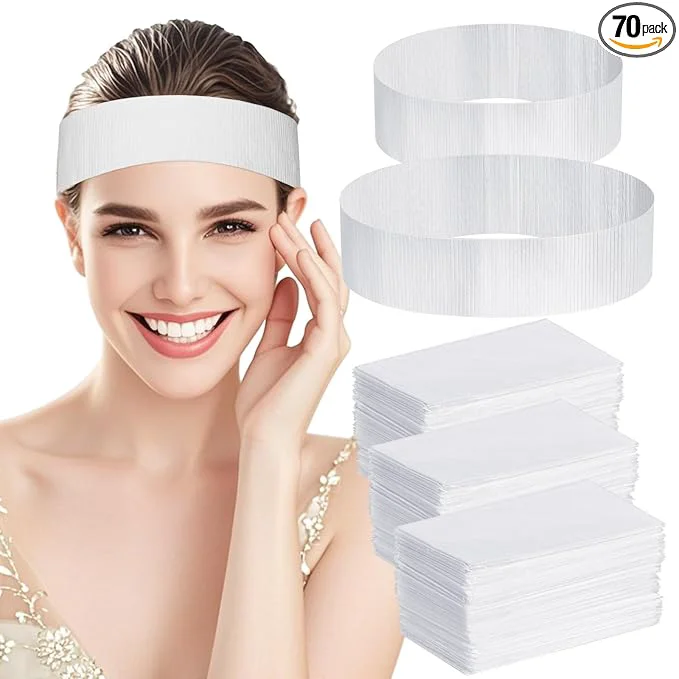Certified Sublaga 70 Pcs Disposable Spa Facial Headbands Elastic Headband Wrap Eco-Friendly