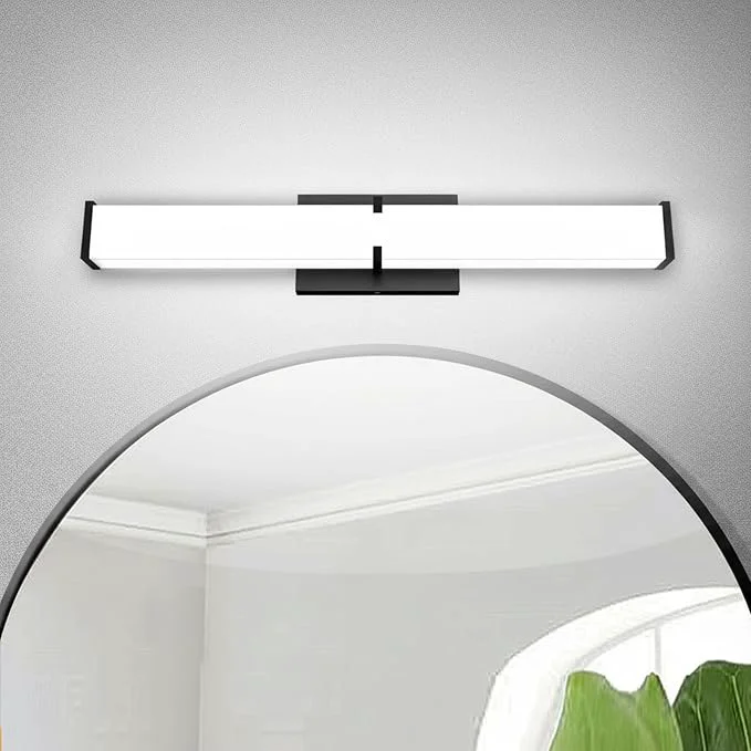 Minimalist 16 Inch LED Bathroom Lighting Fixtures Over Mirror Modern Black Vanity Lights Comfortable