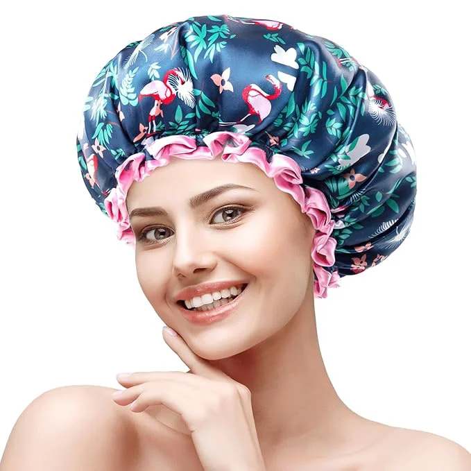Proven mikimini Flamingo Medium Shower Caps Pack of 2 Shower Cap Soft