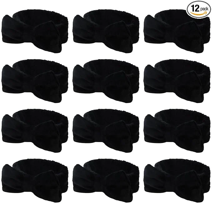 Enhanced Casoty 12 Pcs Black Spa Headbands Hair Holder Fine Crafted