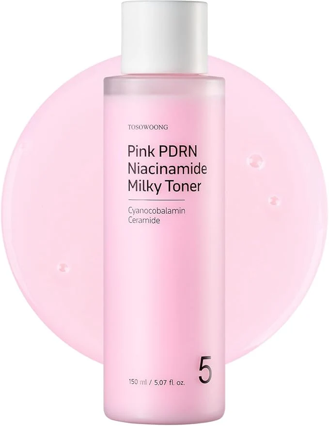 High-End TOSOWOONG Pink PDRN Niacinamide Milky Toner Niacinamide 5 Dark Spot Care User-Friendly