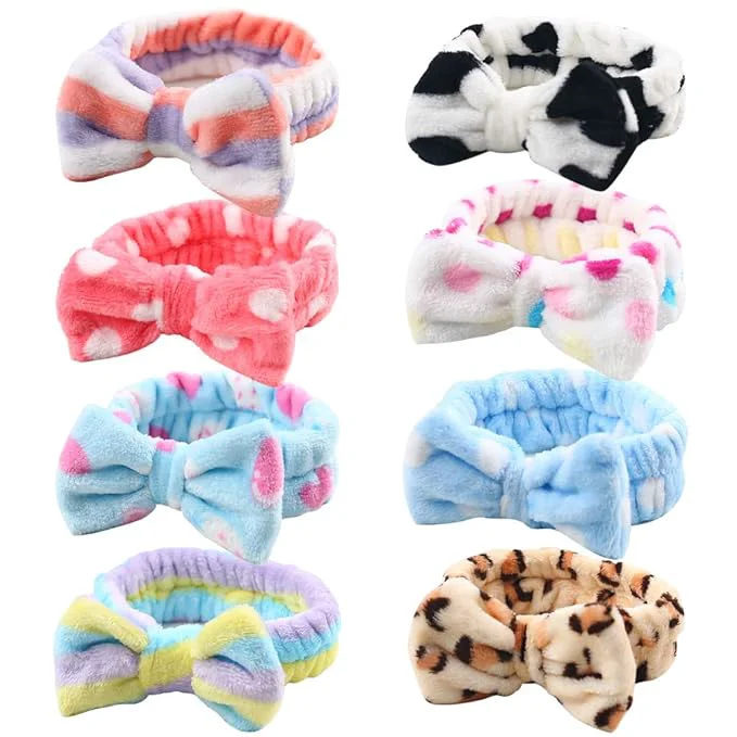Powerful 3 otters 8-Pack Spa Headband Stocking Stuffers Soft