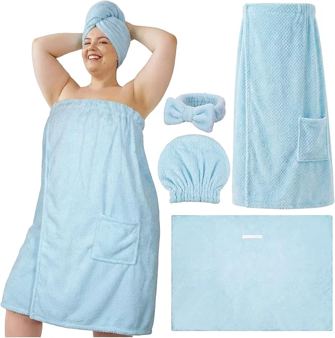 Classic Tigeen Plus Size Towel Wrap for Women Spa Robe Set Convenient