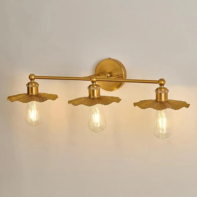 Stylish ZGLAOJT 3 Light Vintage Vanity Light Gold Bathroom Light Fixtures Over Mirror. Specialty