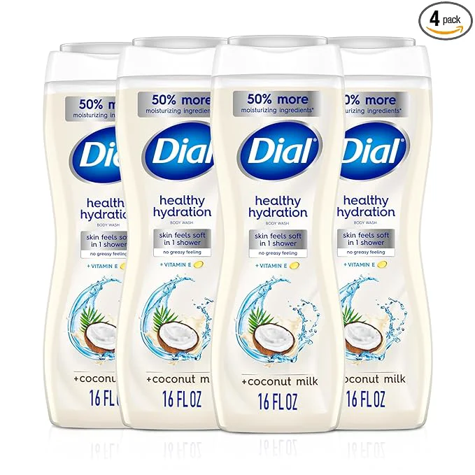 Expertly Made Dial Body Wash Healthy Hydration Coconut Milk Vitamin E 16 fl oz Leaves Certified