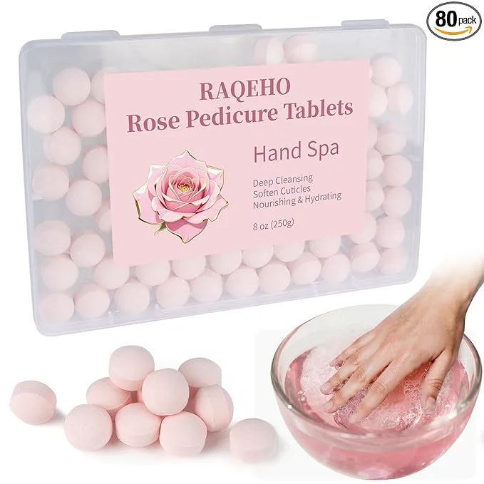 Pure Manicure Spa Balls 8oz -Rose Soak Balls Moisturizing Tablets Cuticle Soften Advanced