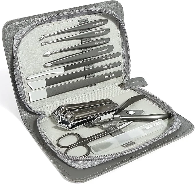 Crafted Manicure Pedicure Set 12 in 1 Nail Clippers Set Quality Fingernail Toenail Official