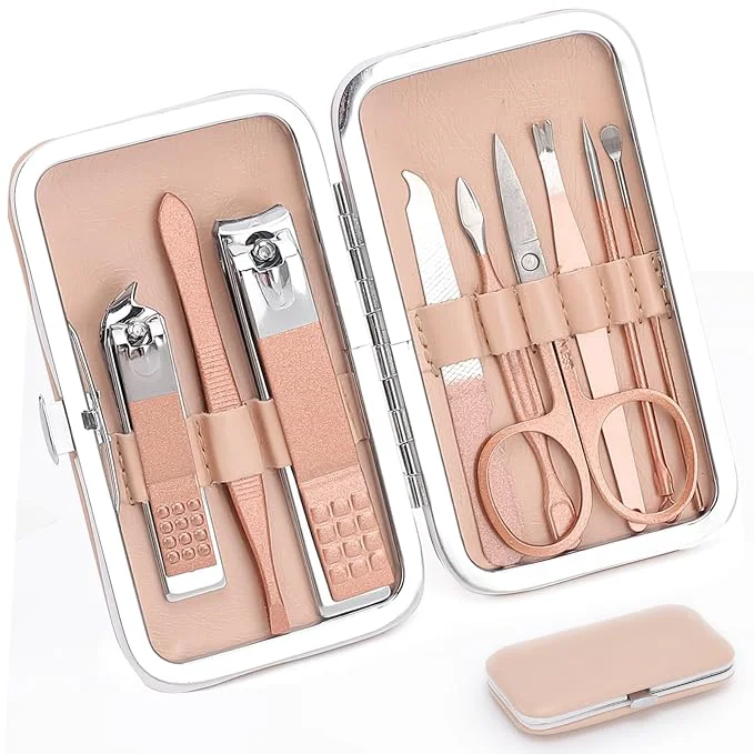 Luxury 9 PCS Nail Clippers ONEHERE Premium Manicure Set Professional Grooming Gift Minimalist