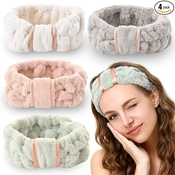 Expertly Made 4 Pack Microfiber Towel Headbands Healthy