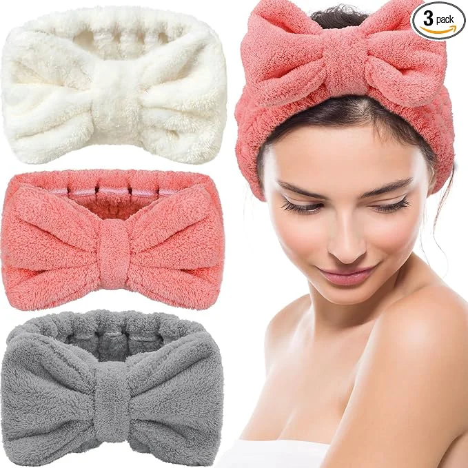 Smooth 3 Pieces Towel Headbands for Women Makeup Headband for Washing Face Makeup Spa Exceptional