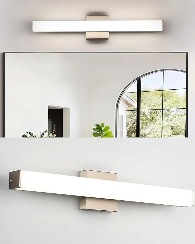 Genuine LED Bathroom Vanity Light Fixtures 24in Brushed Nickel Dimmable18W 4000K Trusted