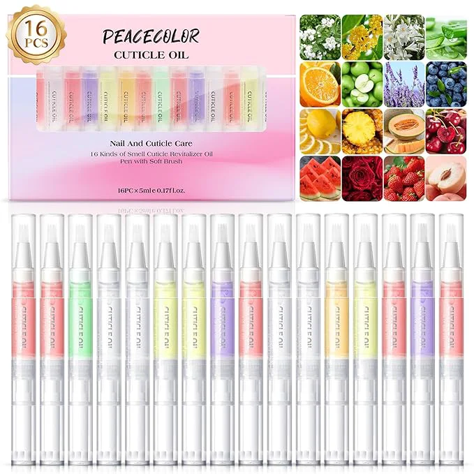 Solid PEACECOLOR 16Pcs Cuticle Oil Pen Top-Quality