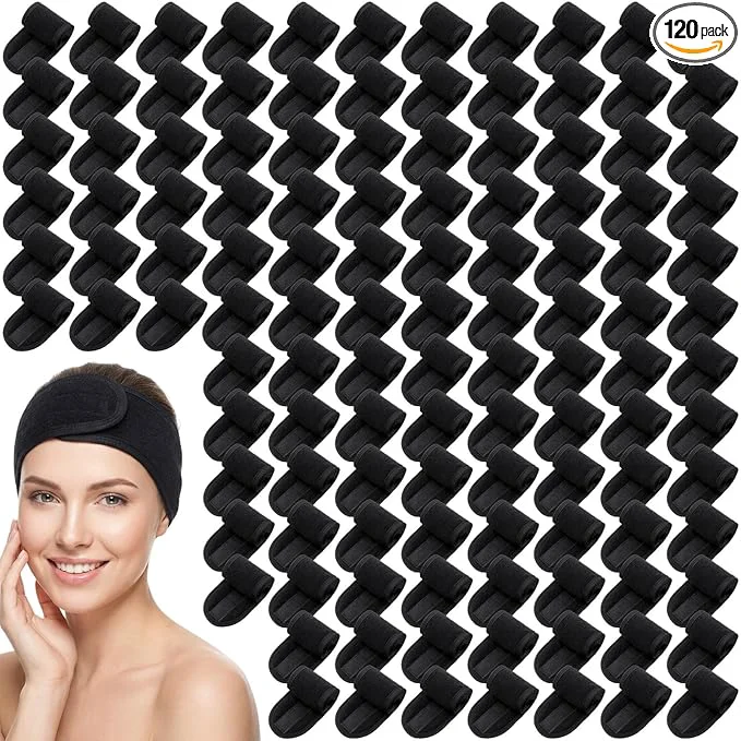 Unique Tigeen 120 Pcs Spa Headband Facial Headbands Bulk Adjustable Hair Wraps Official