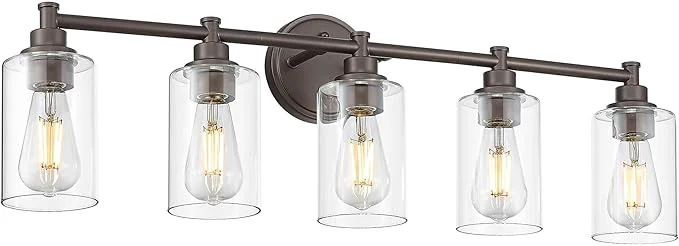 Certified FEMILA 32 Bathroom Light Fixtures Oil Rubbed Bronze Vanity Light 5 Light Efficient