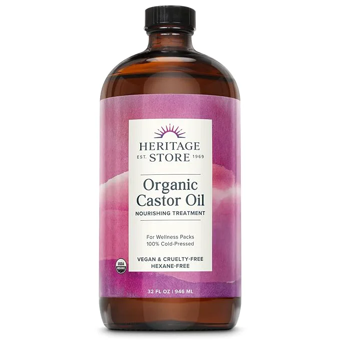 Casual HERITAGE STORE Organic Castor Oil – 32oz Glass Bottle – Nourishing Treatment Fashionable