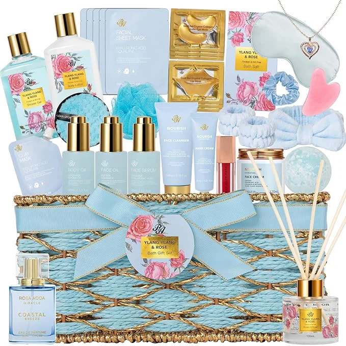 Contemporary 35 Pcs Mothers Day Gift for Mom Bath Body Gift Baskets Set for Women Eco-Friendly