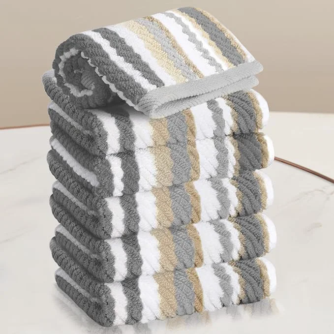 Dependable VOOVA MOVAS Cotton Washcloths Set of 6 Soft Wash Cloths Set User-Friendly