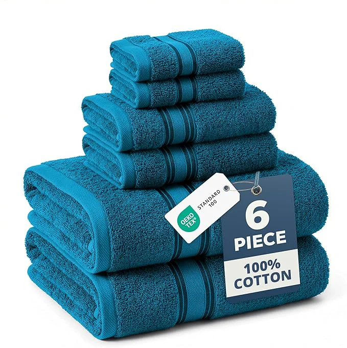 Quality LANE LINEN Luxury 6-Piece Bath Towel Set Fine Crafted
