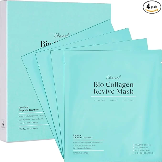 Solid Ebanel Bio Collagen Face Mask Hyaluronic Acid Niacinamide Rose Water Eco-Friendly