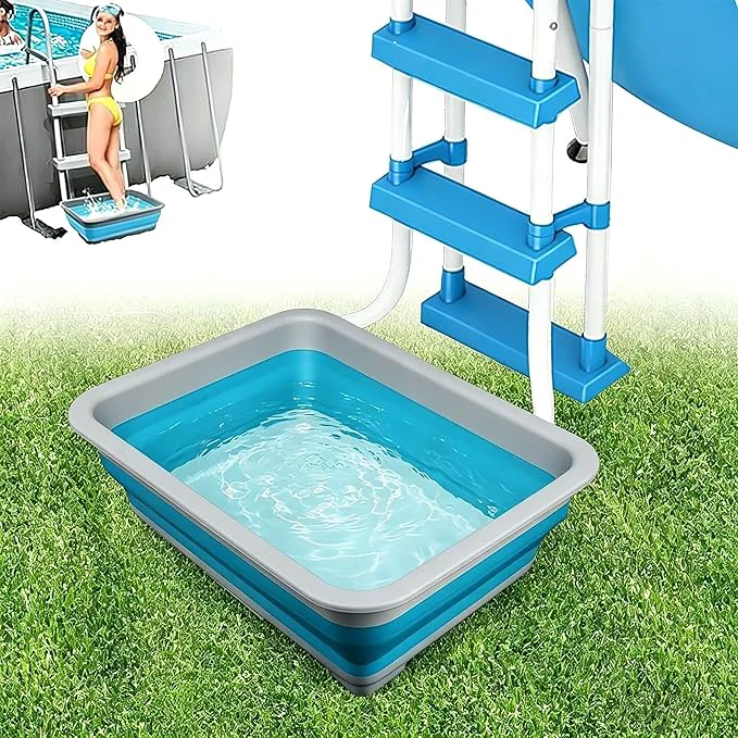 Contemporary Pool Foot Bath Tray for Swimming Pool Non- Slip Collapsible Foot Bath for Pool Certified