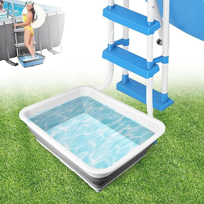 Smooth Pool Foot Bath Tray for Swimming Pool Non- Slip Collapsible Foot Bath for Pool Trendy
