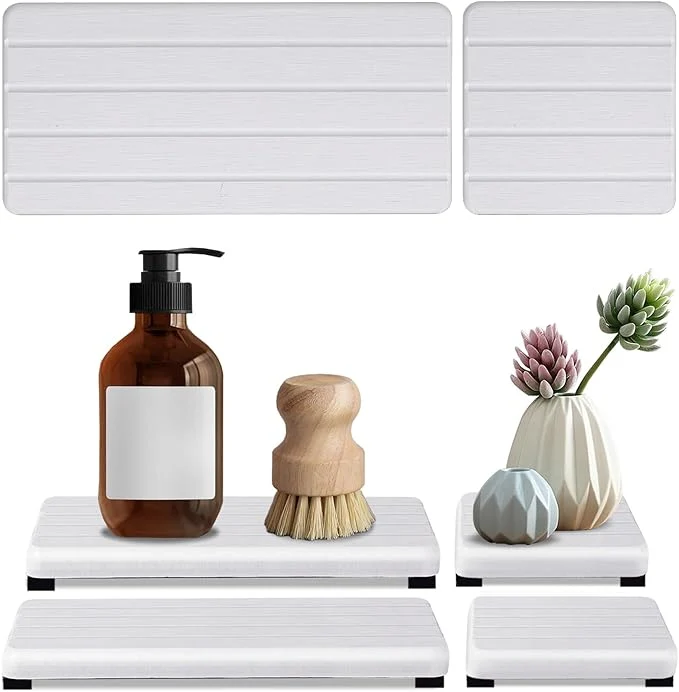 Powerful 4PCS Stone Drying Tray for Bathroom Sink and Kitchen Counter Fast Drying Selected