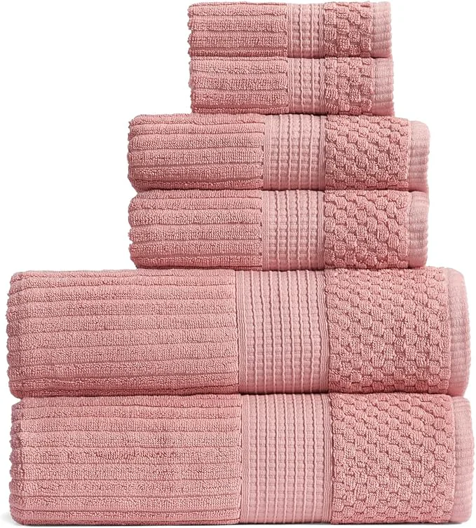 Excellent Springtree Home Cotton Bath Towel Set 6 Piece Set Absorbent Reliable