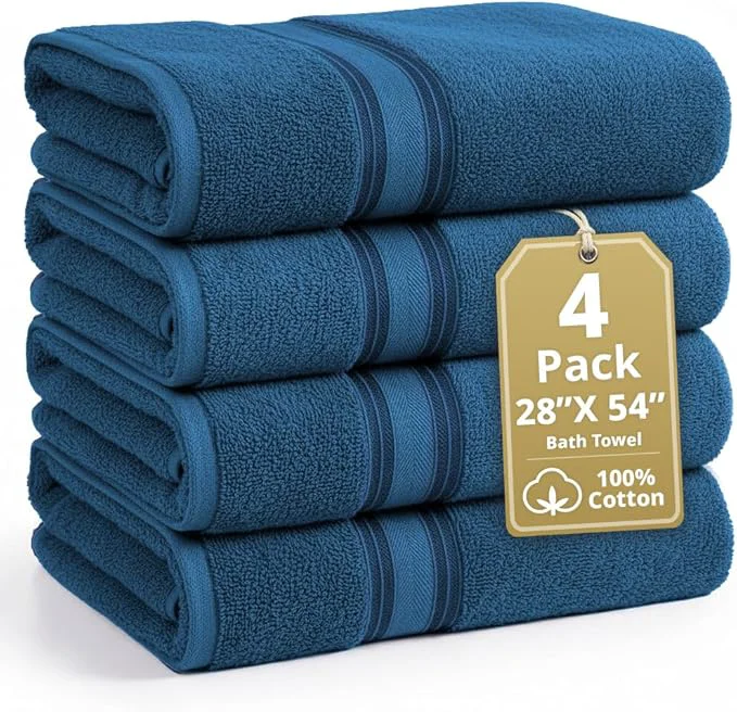 Convenient LANE LINEN Cotton 4 Pack Bath Towels Set Classic