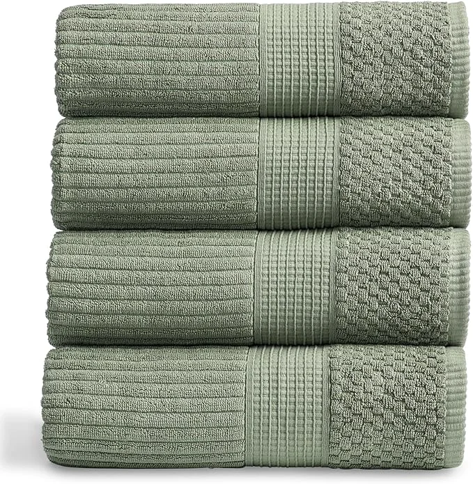 Premium Springtree Home Cotton Bath Towel Set of 4 Super Soft Absorbent