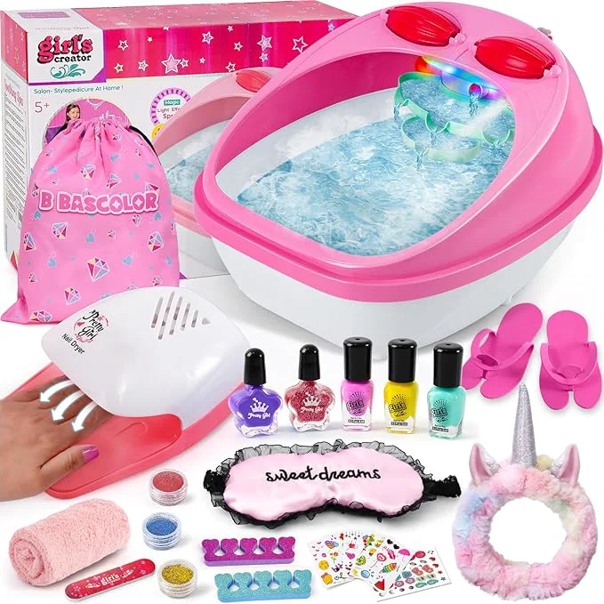 Long-Lasting Kids Foot Spa Nail Kit Set Kids Spa Day Kit Organic