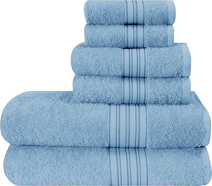 Safe BOUTIQUO 6 Pack Cotton Towel Set Contains 2 Bath Towels 28×55 inch 2 Hand Sophisticated