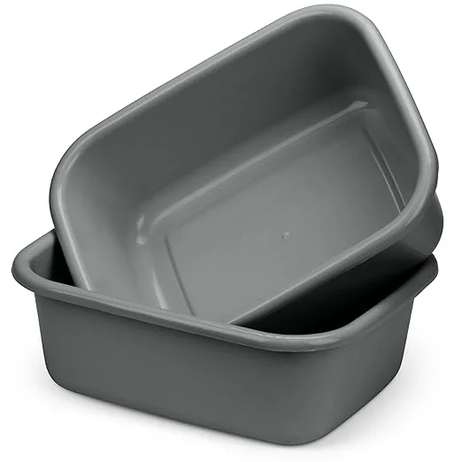 Fashionable DecorRack 2 Plastic Wash Basins Large 10 Quart Graduated Bucket Portable Comfortable