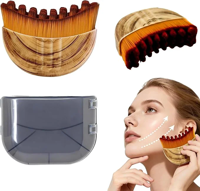 Organic Lymphatic Contour Face Brush Super Soft Manual Lymphatic Drainage Massager Optimized