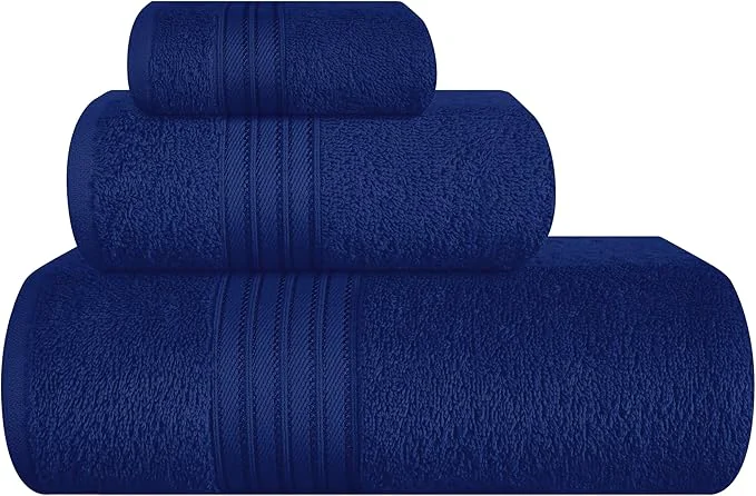 Convenient BOUTIQUO Ultra Soft 3 Pack Cotton Towel Set Contains a Bath Towels 28×55 inch Selected
