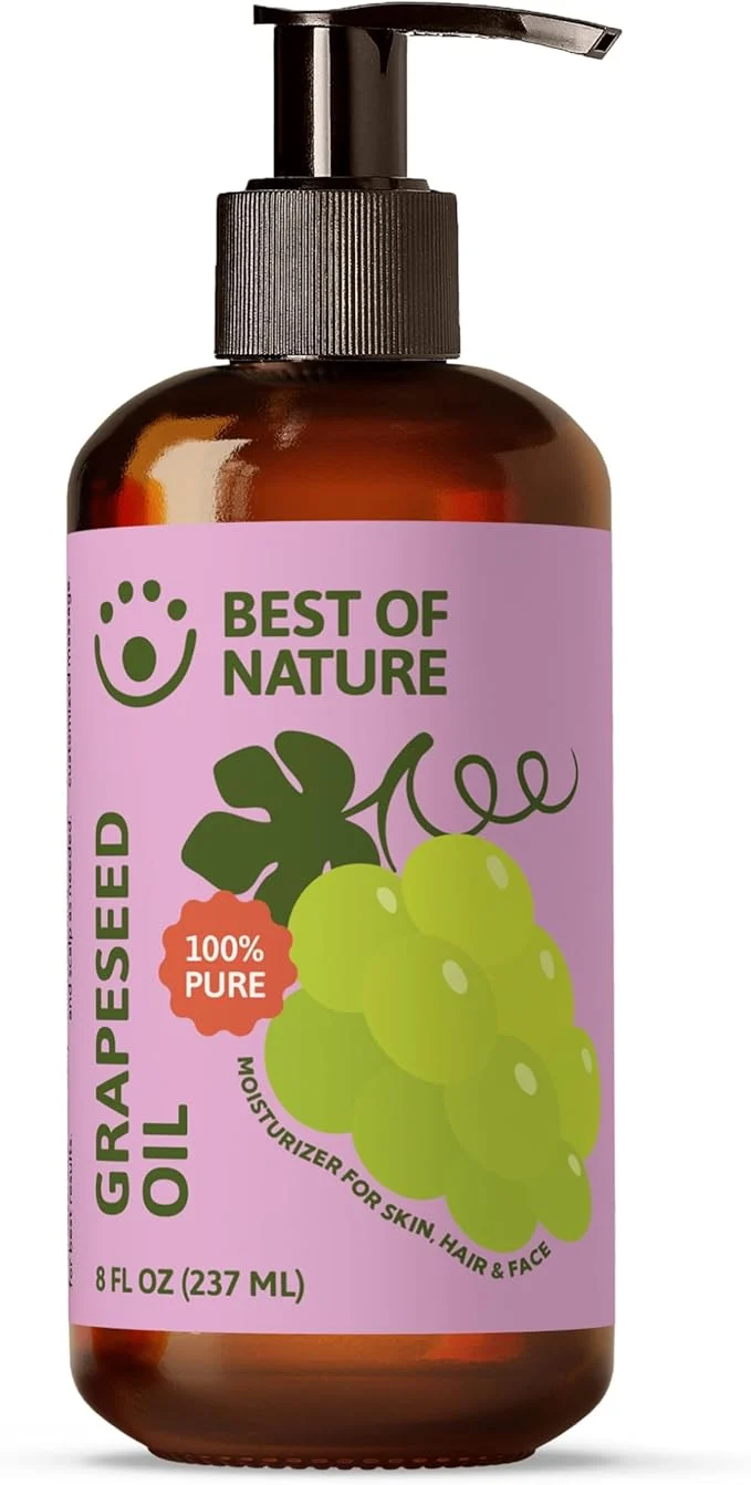 Organic of Nature Pure Grapeseed Massage Body Oil Unscented Lightweight Sustainable