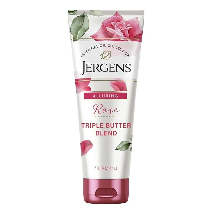 Fine Jergens Rose Body Butter Lotion Hand and Body Moisturizer Detailed