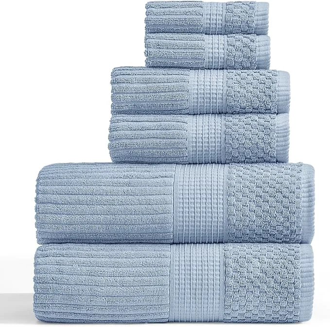 Contemporary Springtree Home Cotton Bath Towel Set 6 Piece Set Absorbent Proven