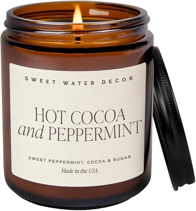 Innovative Sweet Water Decor Hot Cocoa and Peppermint Soy Candle Chocolate Peppermint Top-Quality