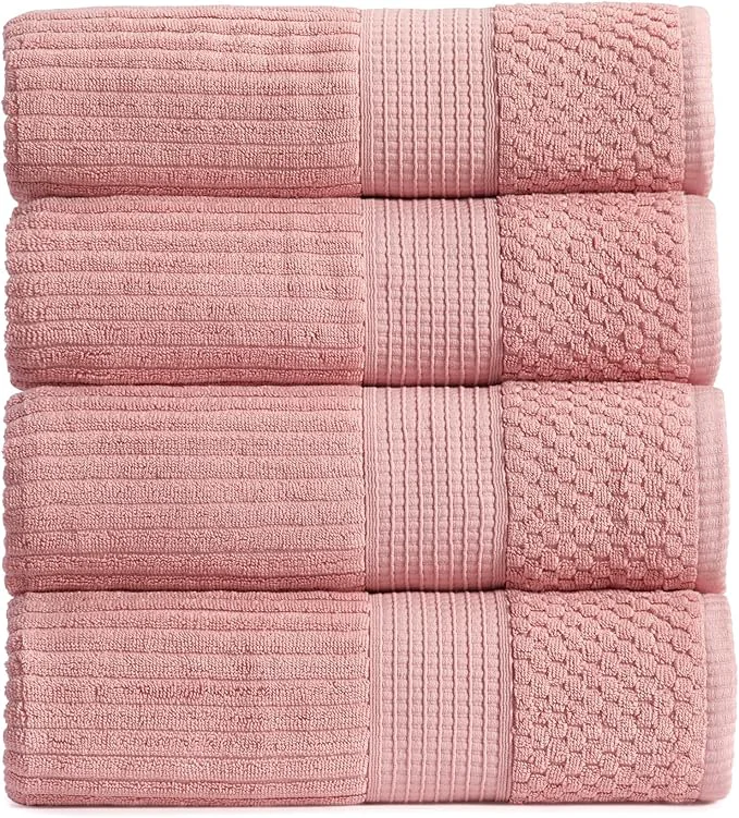 User-Friendly Springtree Home Cotton Bath Towel Set of 4 Super Soft Absorbent Flexible