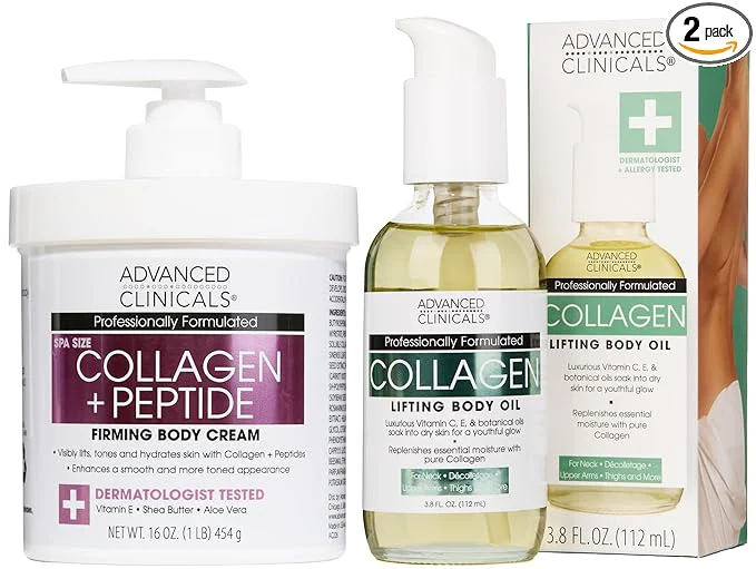 Easy-to-Use Advanced Clinicals Collagen Peptides Firming Body Lotion Face Cream Collagen Luxury