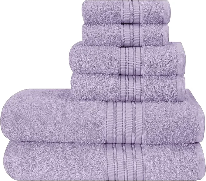 Expertly Made BOUTIQUO 6 Pack Cotton Towel Set Contains 2 Bath Towels 28×55 inch 2 Hand World-Class