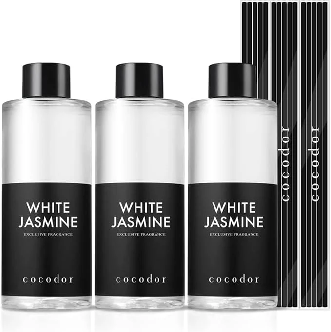 Secure COCODOR Reed Diffuser Oil Refill White Jasmine 6.7oz 3 Pack Aromatherapy High-Grade