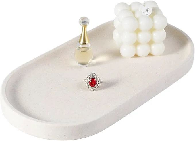 Outstanding Koville Creamy White Marble Tray Minimalist