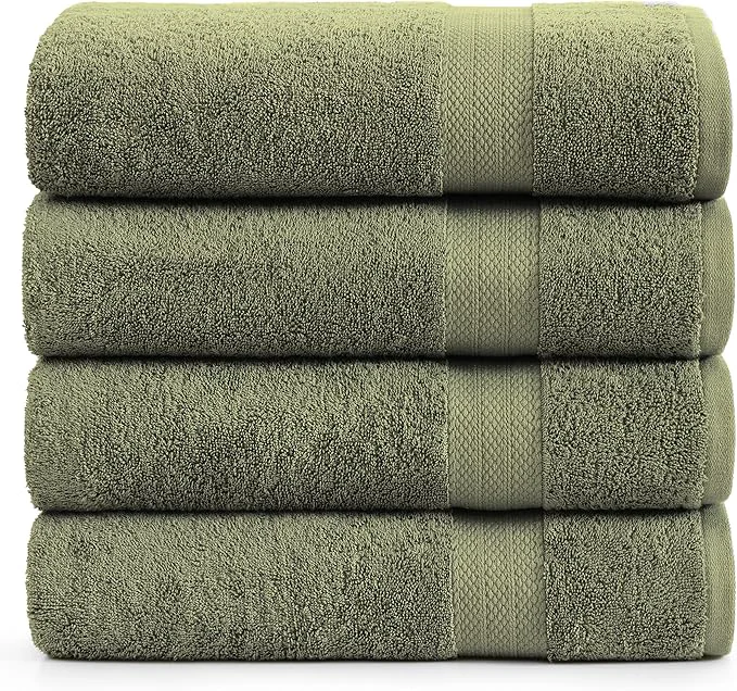 Elegant LANE LINEN 4 PCs Bath Towels Set World-Class
