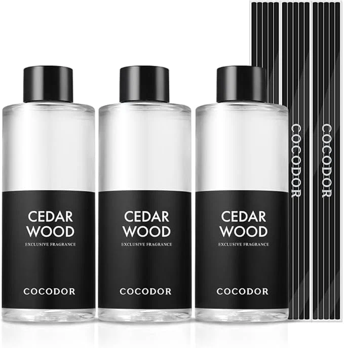 Recyclable COCODOR Reed Diffuser Oil Refill Cedar Wood 6.7oz 3 Pack Aromatherapy Consistent