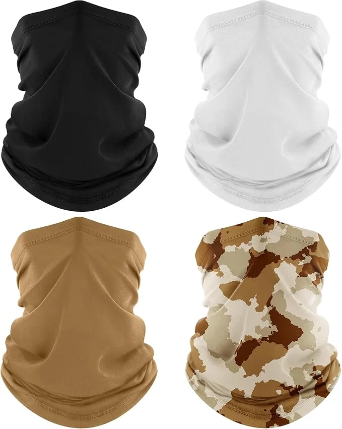 Convenient ROXUN 4 Pack Neck Gaiter Cooling Breathable Face Mask UV Protection Scarf Excellent