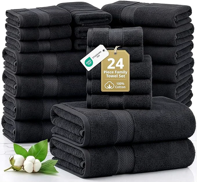 World-Class LANE LINEN Bathroom Towels Sets Organic